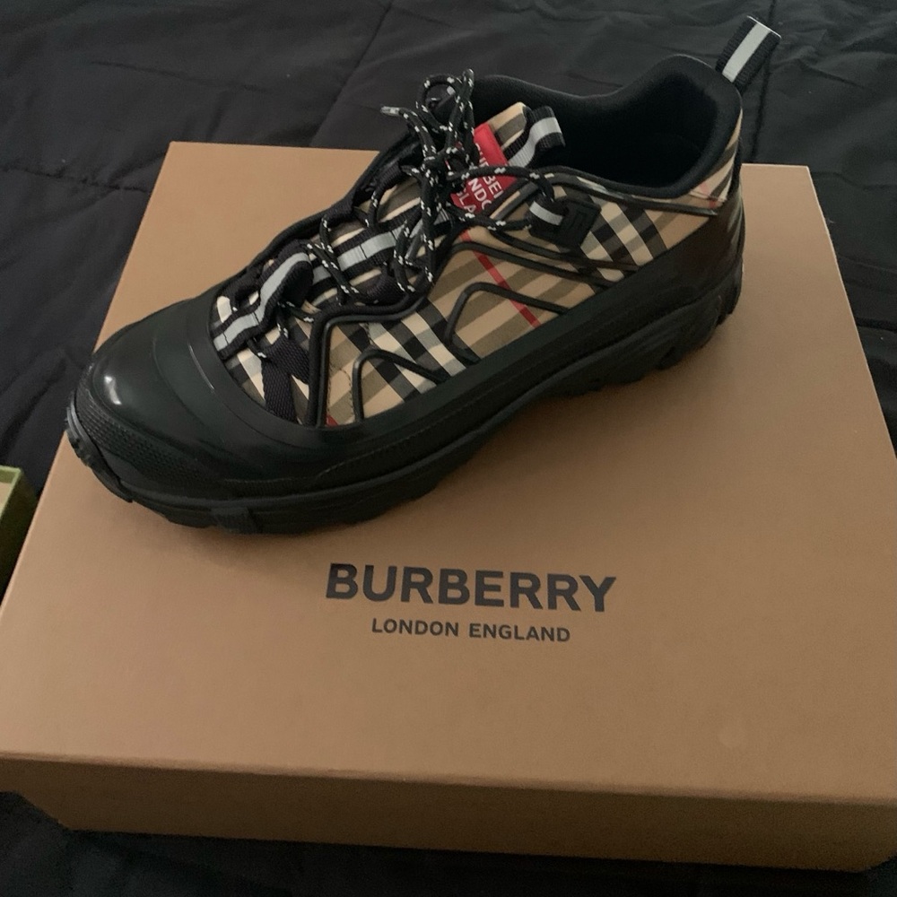Burberry Black and Cream Sneakers with Chunky Sole